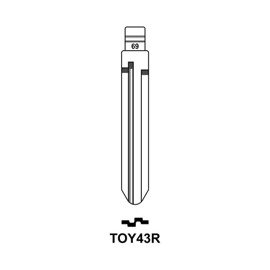 Universal Remote Key Blade #69 TOY43R (10 Pieces) For Toyota Chevrolet GM Holden Isuzu