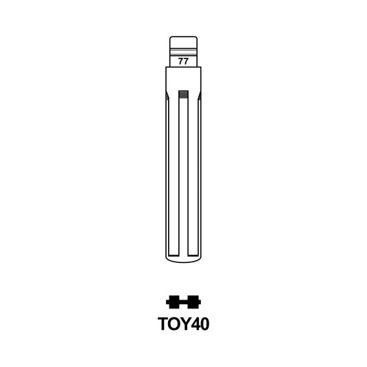 Universal Remote Key Blade #77 TOY40 (10 Pieces) For Hyundai Kia Sportage