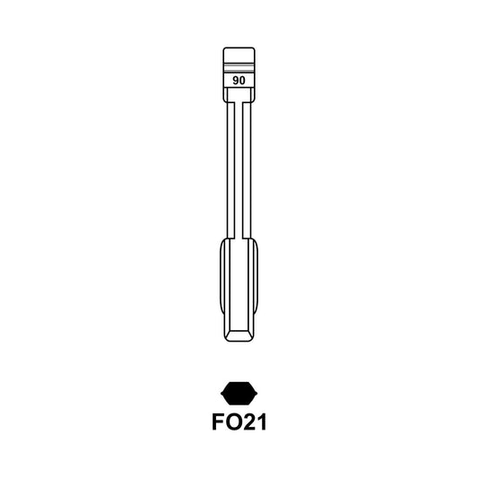 Universal Remote Key Blade #90 FO21 (10 Pieces) For Ford Jaguar Mondeo