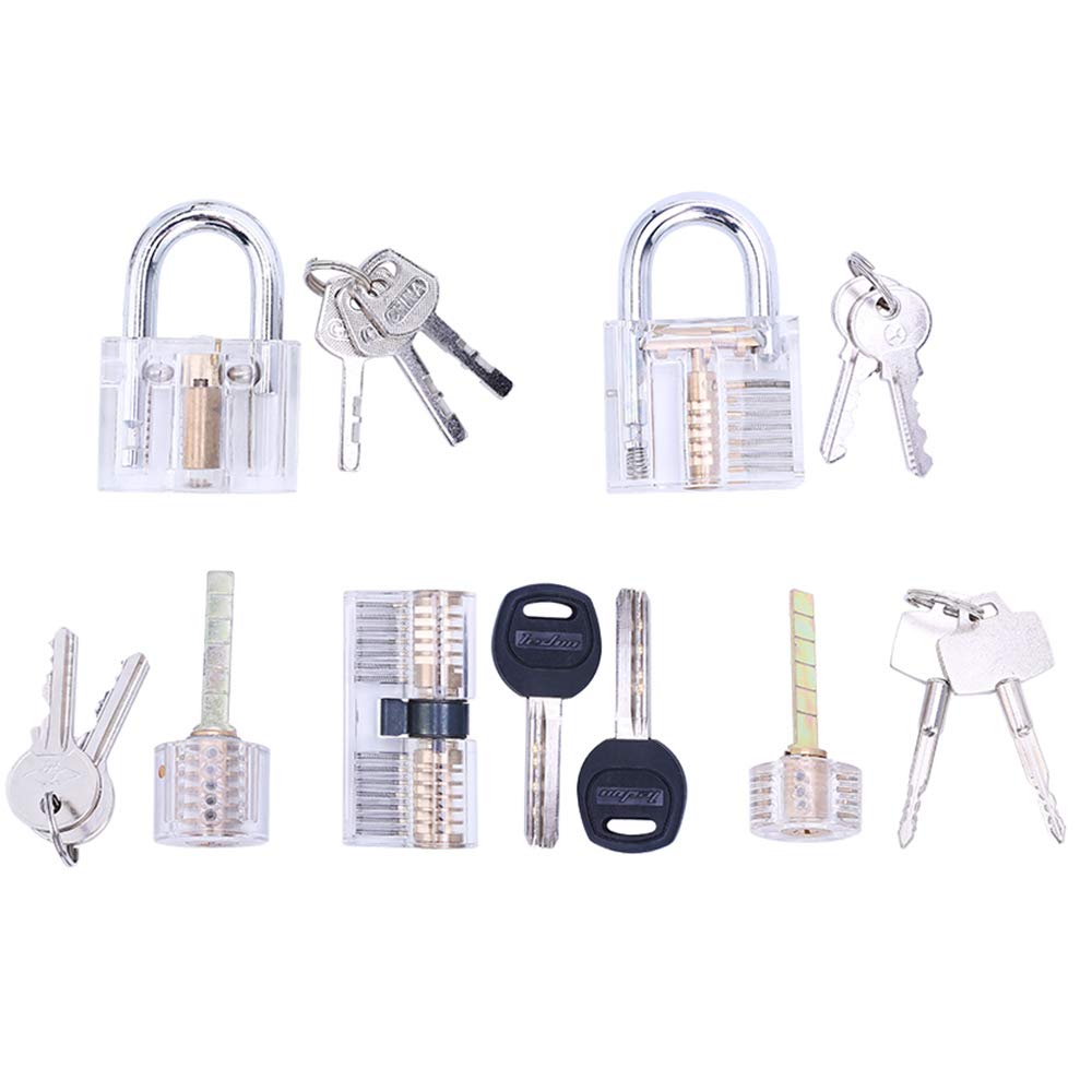 Transparent Visible Practice Locks Locksmith Tool – 5 Pack