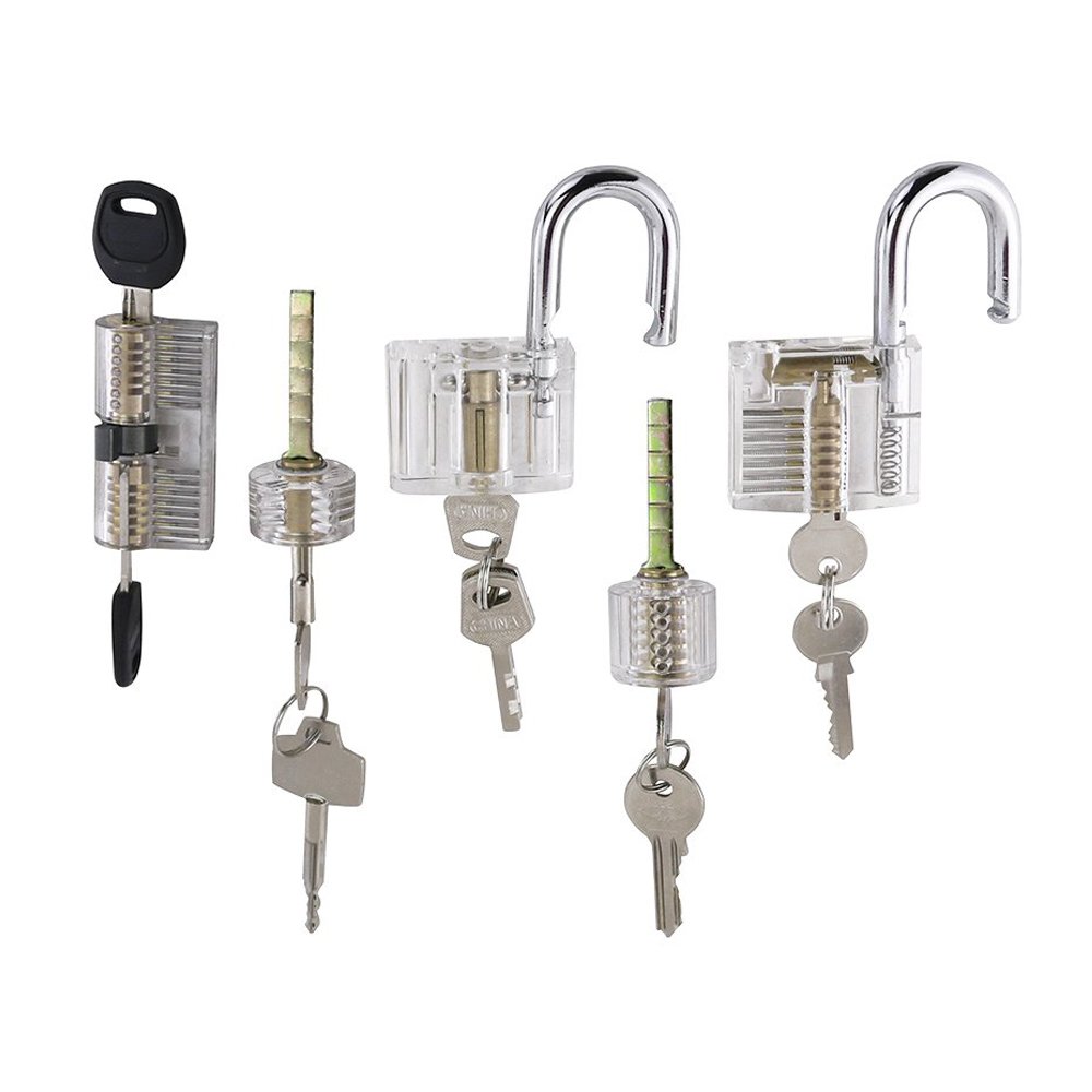 Transparent Visible Practice Locks Locksmith Tool – 5 Pack