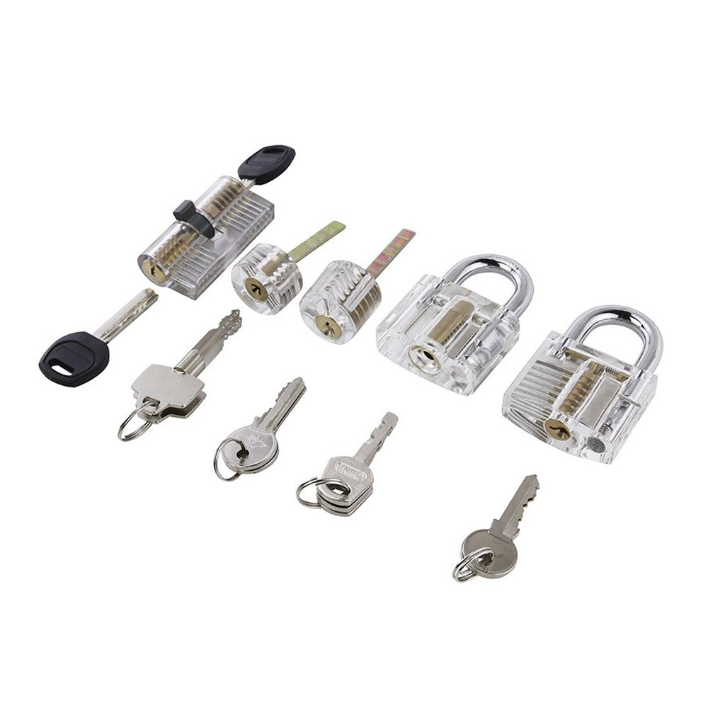 Transparent Visible Practice Locks Locksmith Tool – 5 Pack