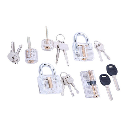 Transparent Visible Practice Locks Locksmith Tool – 5 Pack