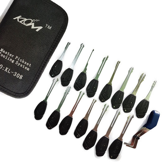 KLOM 15 Piece Wafer Lock Rake Pick Set