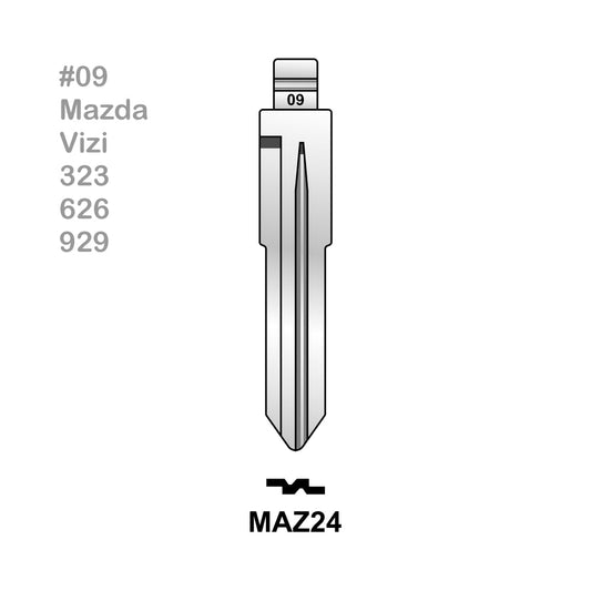 Universal Remote Key Blade #09 MAZ24 (10 Pieces) Mazda Vizi 323 626 929