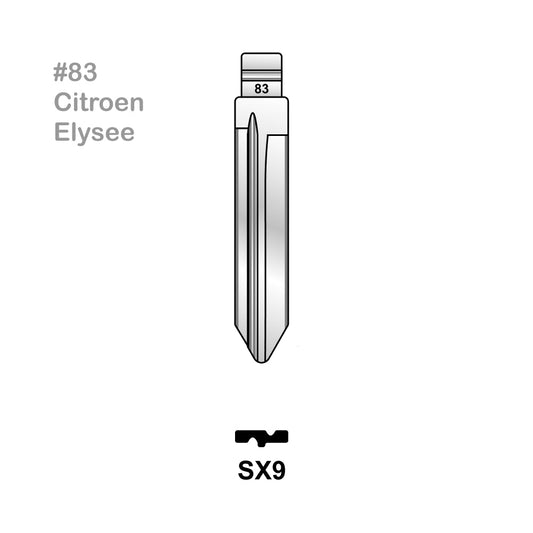 Universal Remote Key Blade #83 SX9 (10 Pieces) For Peugeot Citroen Fiat Elysee