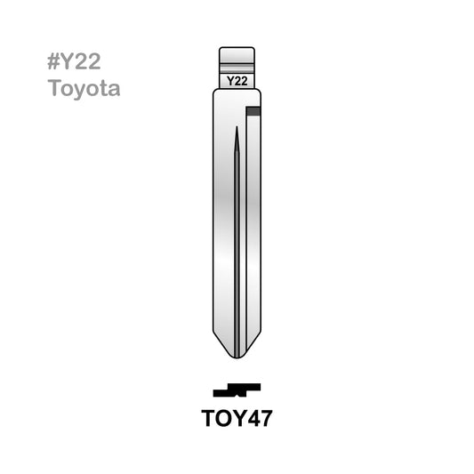 Universal Remote Key Blade #Y22 TOY47 (10 Pieces) For Toyota