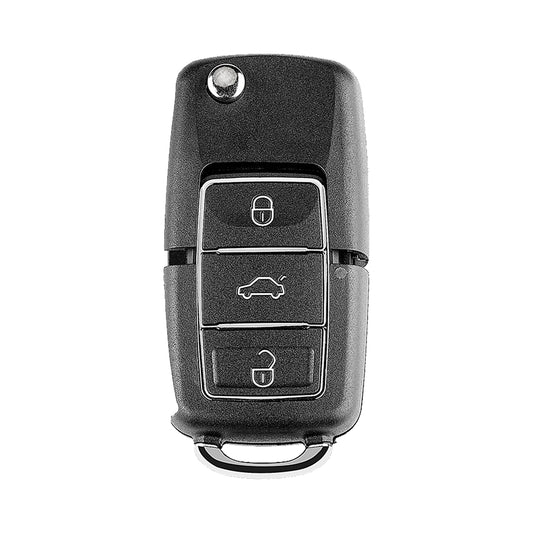 KEYDIY Universal Foldable Wired Remote Key B01-3-LUXURY-BLACK | B Series | Volkswagen Type | 3 Buttons