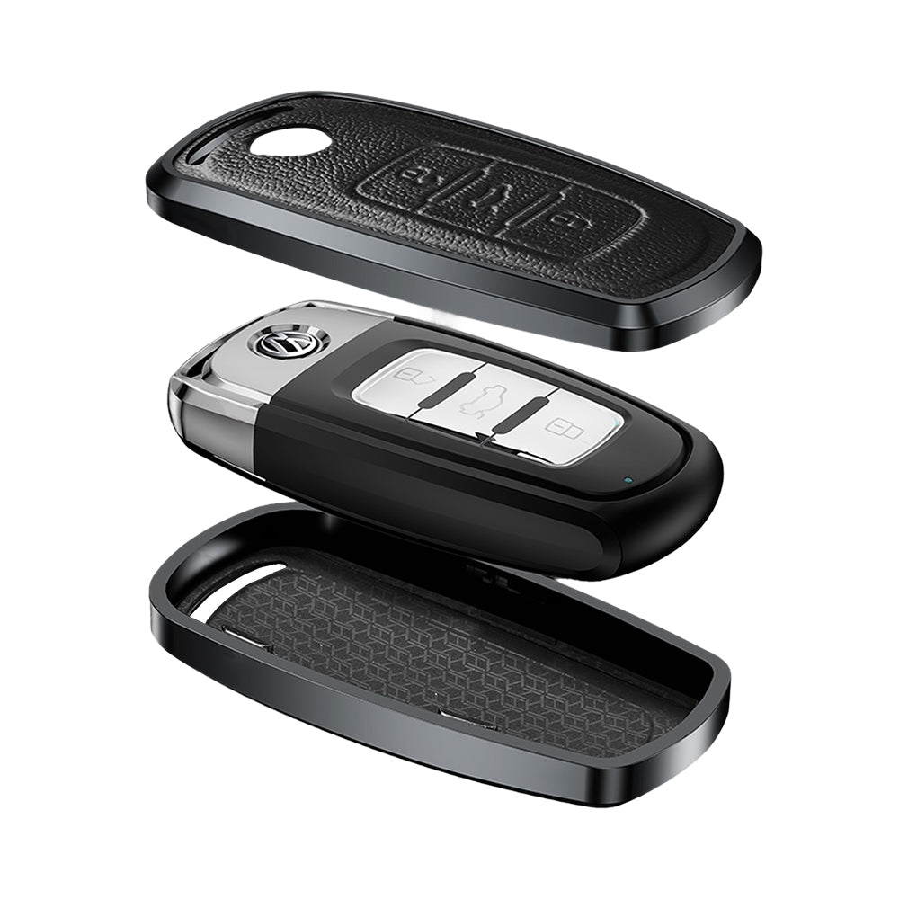 Premium Aluminum Alloy Leather Case For Volkswagen Smart Key