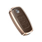 Premium Aluminum Alloy Leather Case For Volkswagen Smart Key