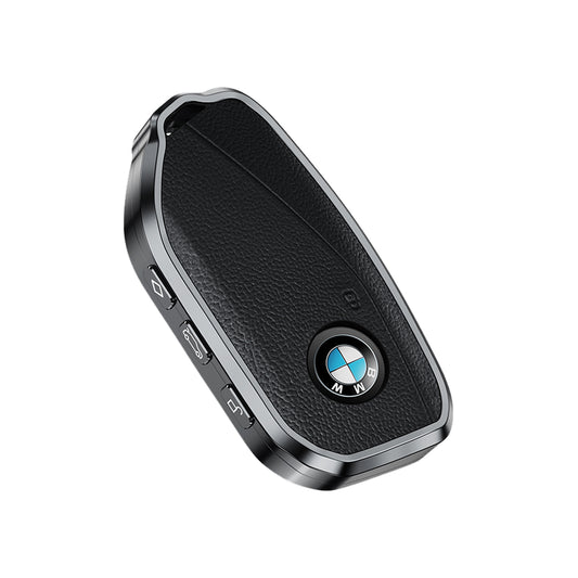 Premium Aluminum Alloy Leather Case For BMW Smart Key 3 Button