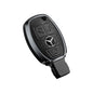 Premium Aluminum Alloy Leather Case For Mercedes-Benz Smart Key 3 Button