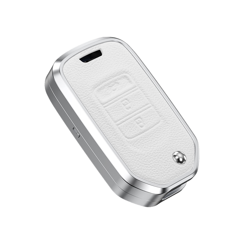 Premium Aluminum Alloy Leather Case For Honda Flip Key 3 Button