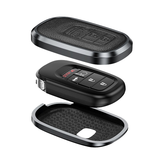 Premium Aluminum Alloy Leather Case For Honda Smart Key 4 Button