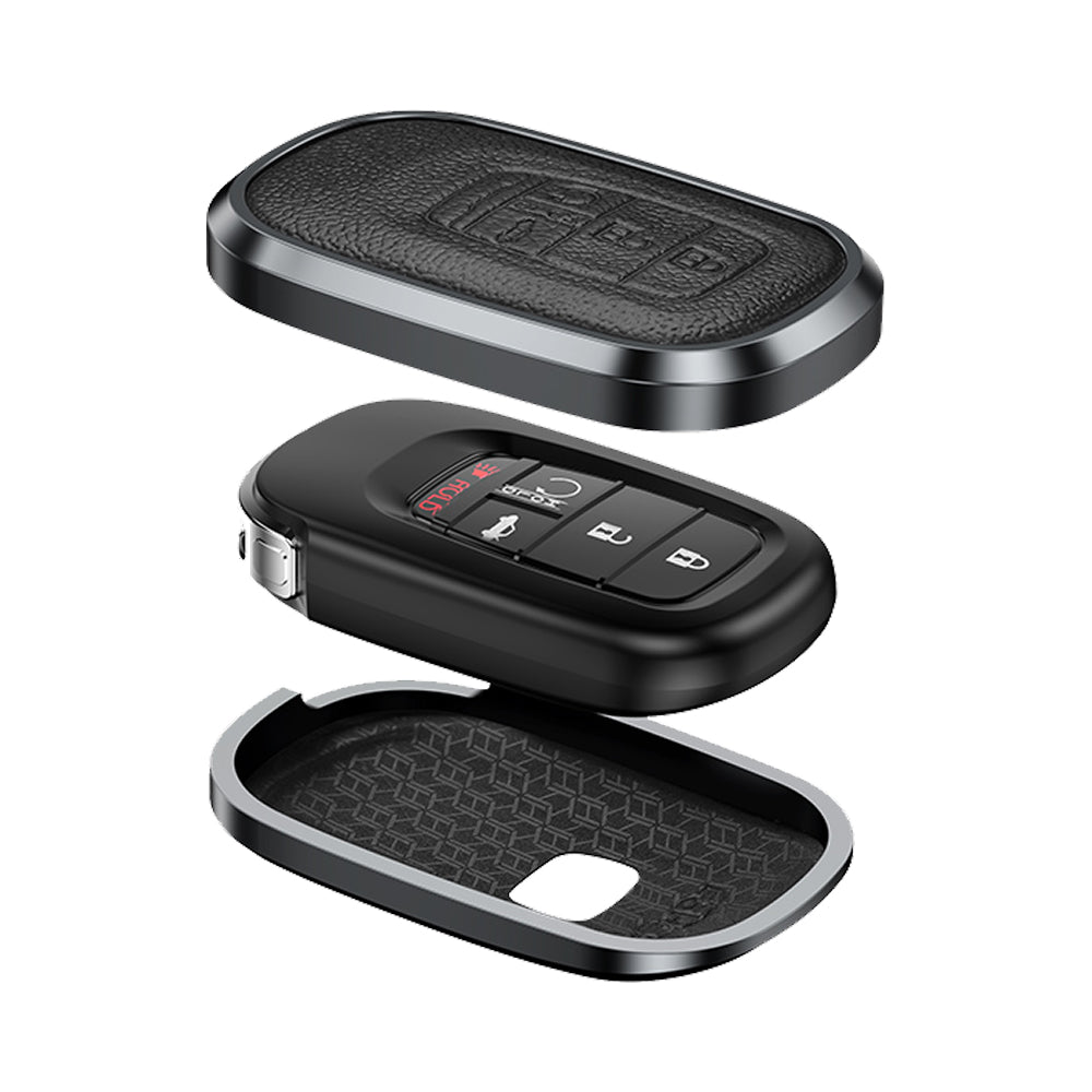 Premium Aluminum Alloy Leather Case For Honda Smart Key 2 Button