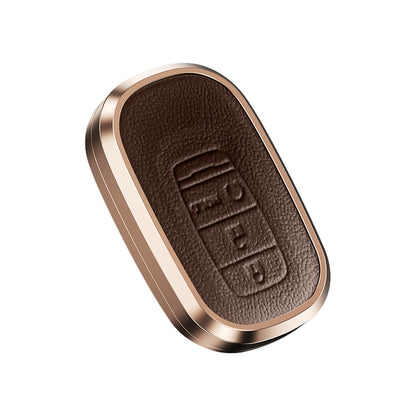 Premium Aluminum Alloy Leather Case For Honda Smart Key 3 Button