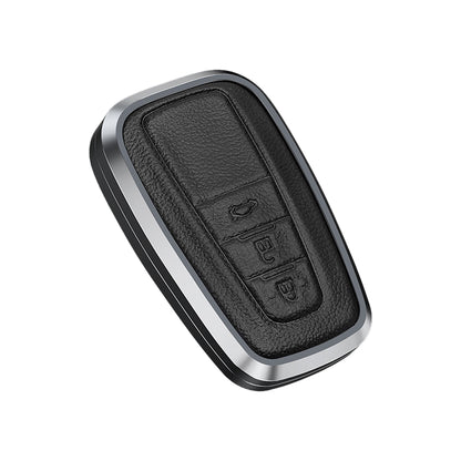 Premium Aluminum Alloy Leather Case For Toyota Smart Key 3 Button