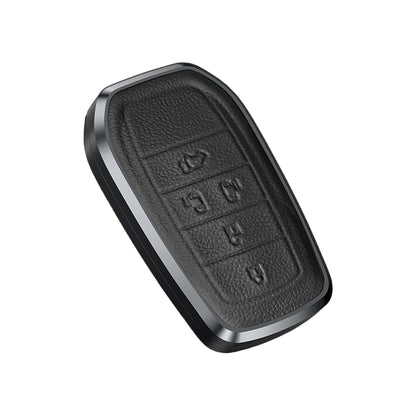 Premium Aluminum Alloy Leather Case For Toyota Smart Key 5 Button