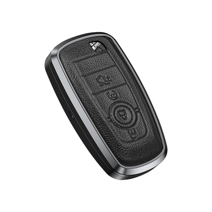 Premium Aluminum Alloy Leather Case For Ford Smart Key 4 Button