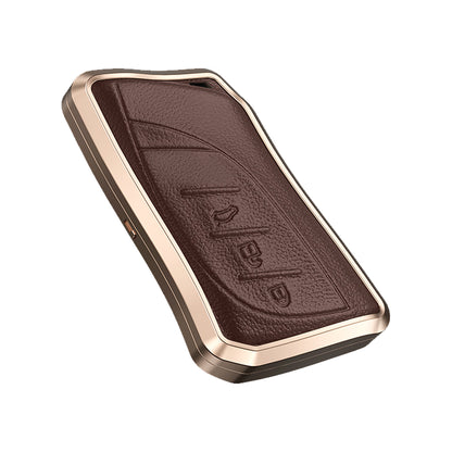 Premium Aluminum Alloy Leather Case For Lexus Smart Key 3 Button