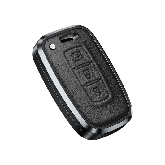 Premium Aluminum Alloy Leather Case For Hyundai Smart Key 3 Button