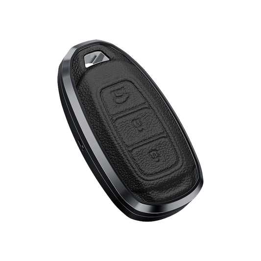 Premium Aluminum Alloy Leather Case For Hyundai Smart Key 3 Button