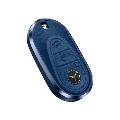 Premium Aluminum Alloy Leather Case For Mercedes-Benz Smart Key 3 Button