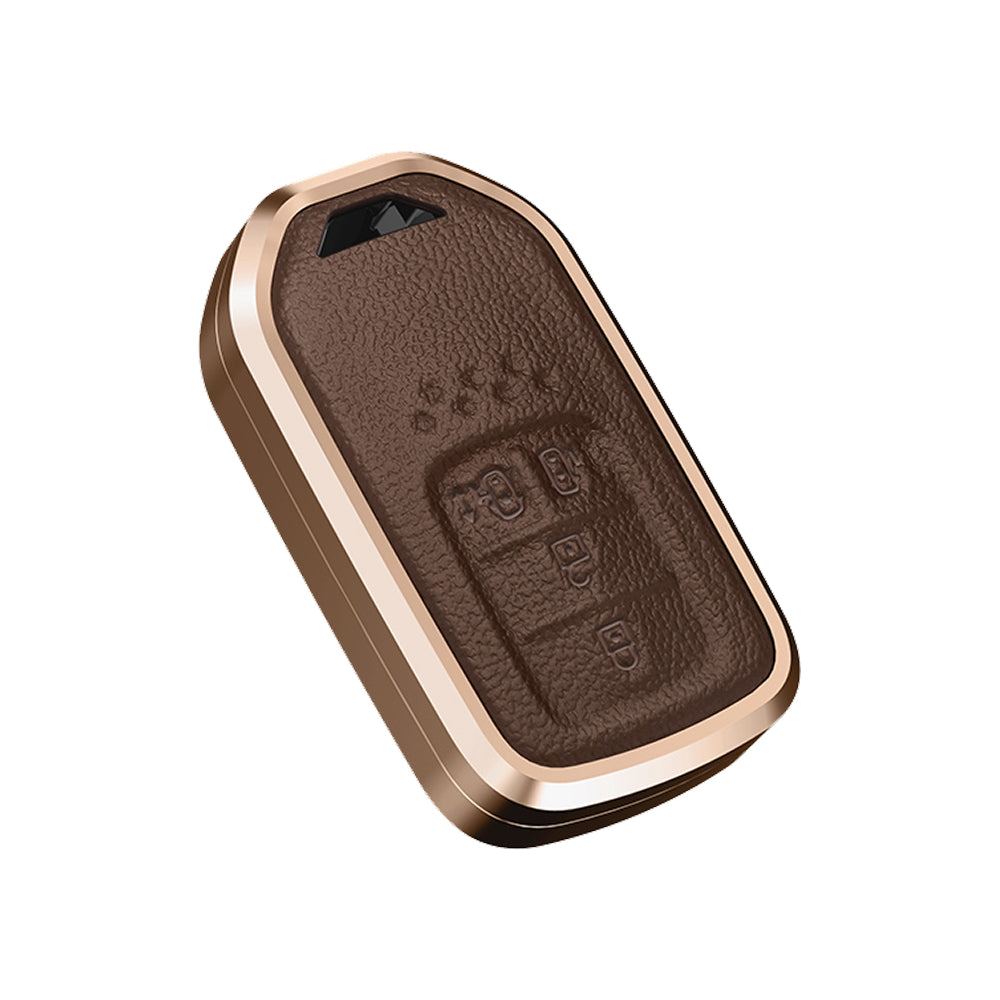 Premium Aluminum Alloy Leather Case For Honda Smart Key 4 Button