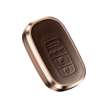 Premium Aluminum Alloy Leather Case For Honda Smart Key 3 Button