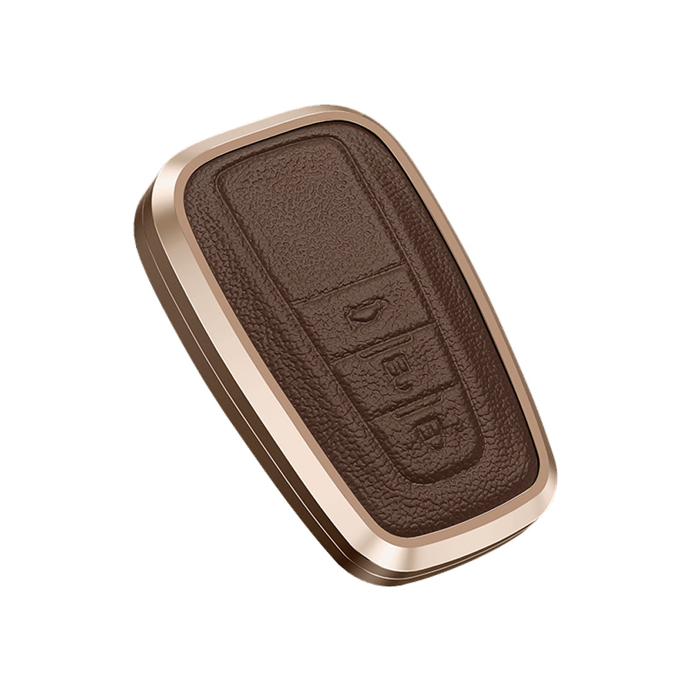 Premium Aluminum Alloy Leather Case For Toyota Smart Key 3 Button