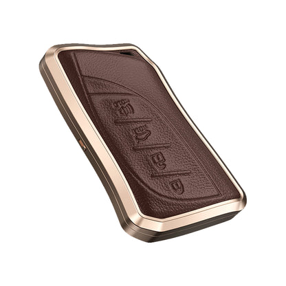 Premium Aluminum Alloy Leather Case For Lexus Smart Key 4 Button